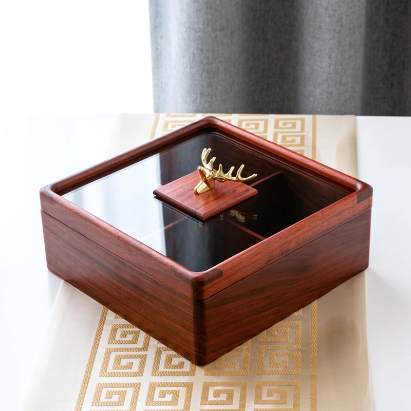 علبة التقديم الفاخرة من الخشب الاصليي الإبداعية خش...