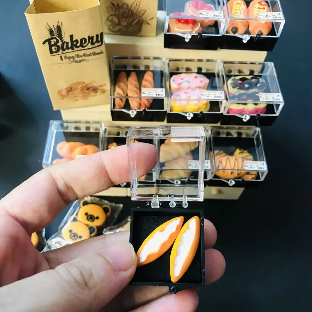 1/6 Scale Miniature Dollhouse Bread Cake Milk Simulation Mini Foods for Barbies Doll Kitchen Pretend Play Baking Toys 5