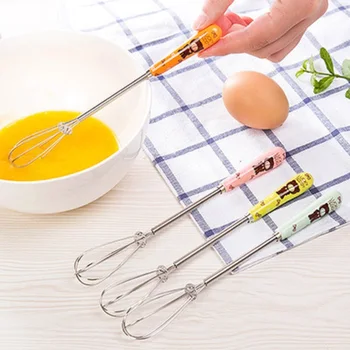 

100pcs Stainless Steel Cute Manual Egg Beaters with Ceramic Handle Cartoon Cream Butter Mixer Kitchen Cooking Tools WB1777