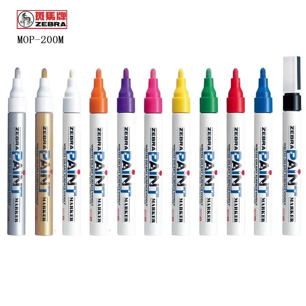 1 Piece Zebra MOP 200M Paint Marker Writing Pen Oil Base Opaque ink