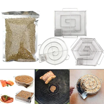 

Cold Smoke Generator BBQ Accessories Steel Barbecue Grill Cooking Tool Smoker Salmon Bacon Mini Apple Wood Chip Smoking Box#9#1