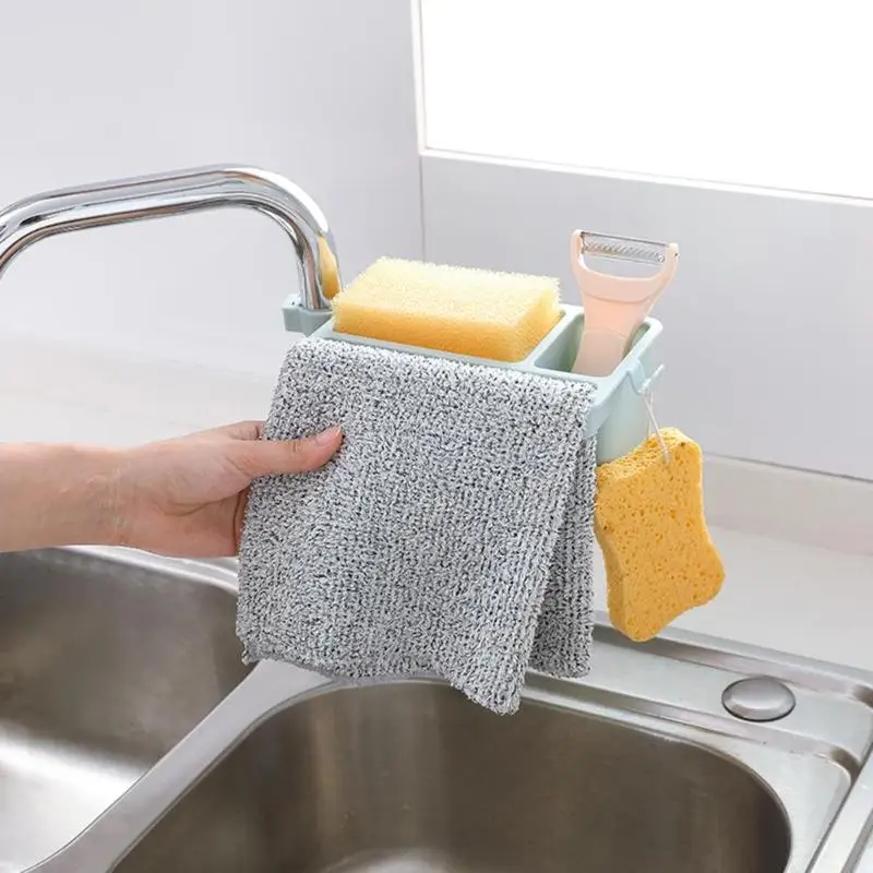 Plastic Faucet Hanging Storage Rack Organizer Bathroom Kitchen Faucet Clip Drain Holder Small Hook Can Accept Articles with Rope