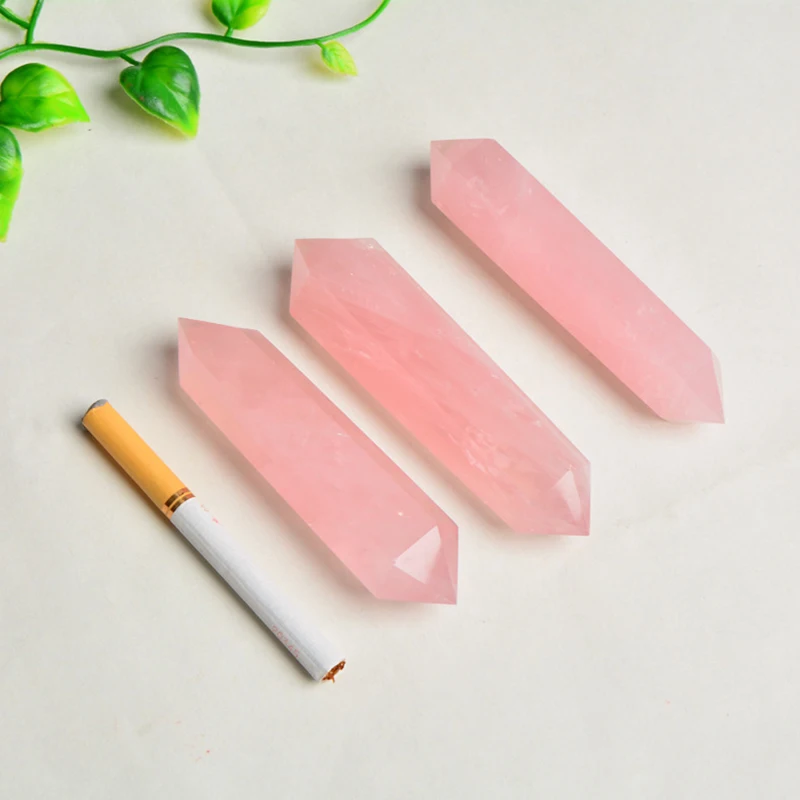 80-90 мм Природный камень розовый кварцевый кристалл палочка целебный минеральный камень CNIM Hot