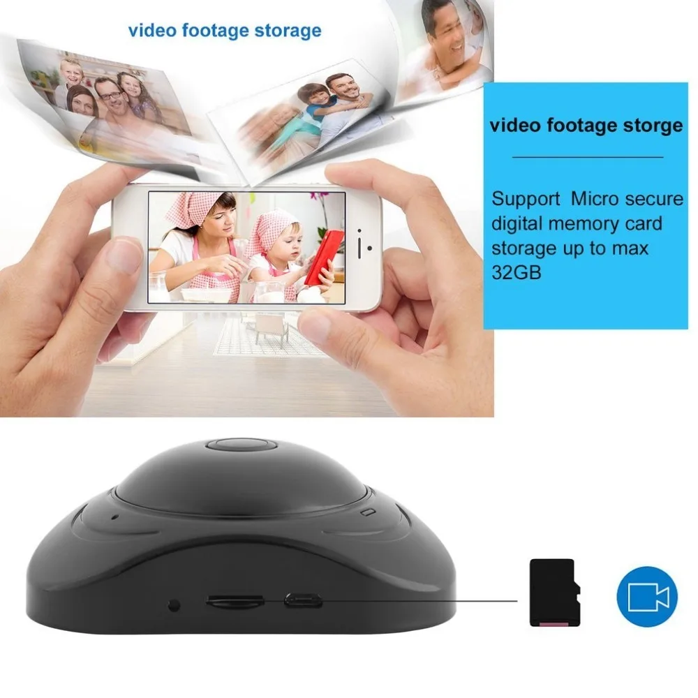  960P VR WI-FI 360 Degree Panoramic Camera Motion Detection Fisheye'S Smart Wireless IP Camera For H