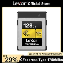 

Lexar CFexpress Type B Card 64GB 128GB 256GB 512GB Up to 1750MB/s RAW 4K/8K Video Canon R5 R3 Nikon Z9 D6 Z6ii Z7ii