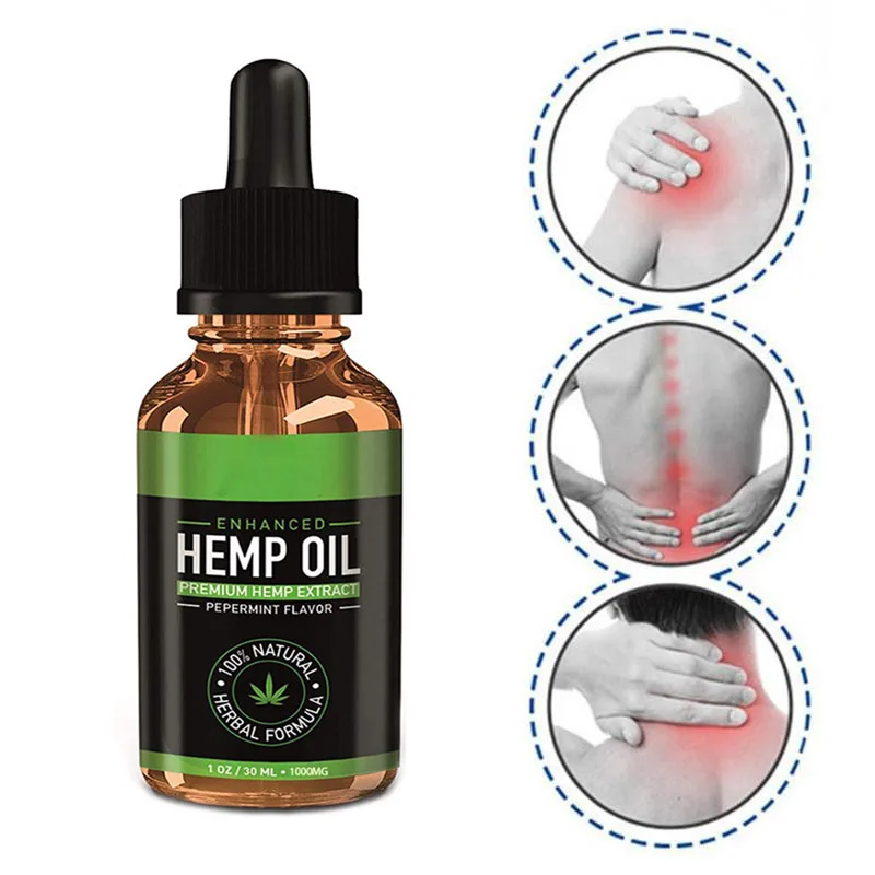 

30ml 1000mg Essential Oils Organic Hemp Seed Oil Herbal Drops Body Relieve Stress Oil Skin Body Care Pain Relief Anti Anxiety