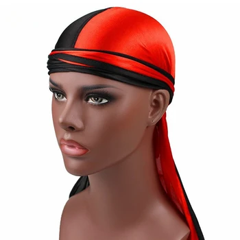 

Silky Durag With Long Tail Du-Rag Headwear Headwrap Hair Accessories Silk Satin Long Tail Braid Pirate Hat Elastic Toe Cap