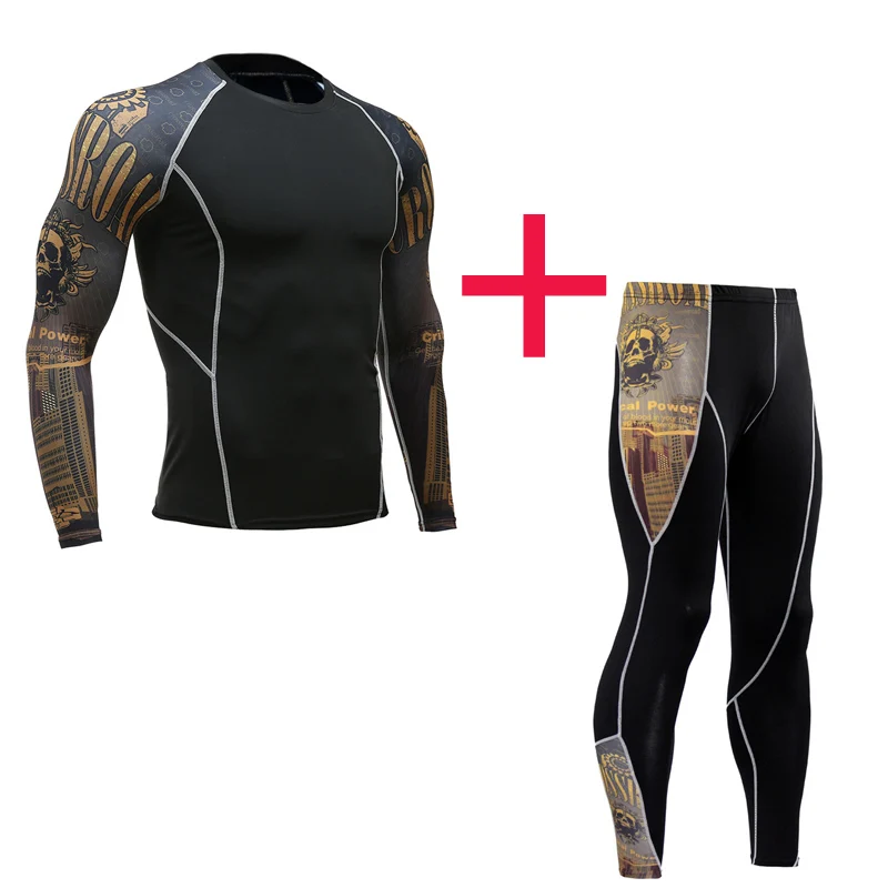 

Men's wear Sportswear sets Basketball Compression tights Thermo underwear xxxxl base layer running Fitness joggers tracksuit men