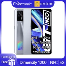 New realme GT Neo 8GB 128GB 5G Mobile Phone Dimensity 1200 Octa Core 6.43"120Hz Super AMOLED 50W Fast Charge 64MP WIFI6 NFC