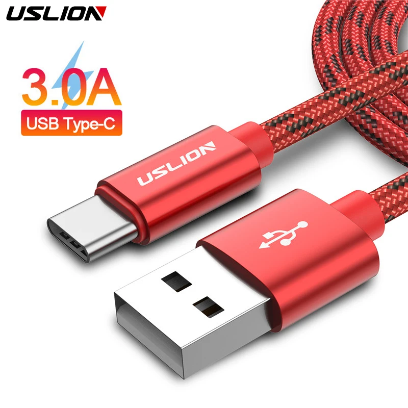 

USLION Type C USB Cable Quick Charger Type- C Fast Charging For Samsung Galaxy S10 S9 S8 Plus Xiaomi mi 5S redmi k20 pro Devices