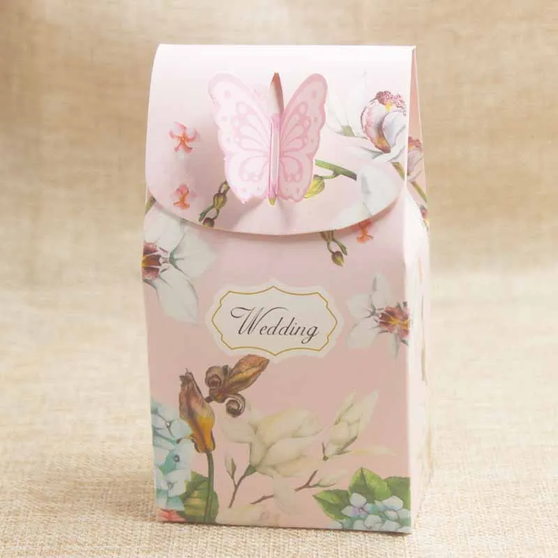 

20pcs per lot new special for you Wedding favors display bag with handle string flower design butterfly cute gifts package box