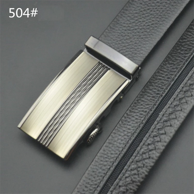Nuleez real leather belt men to hide money in black and coffee automatically lock head belt strap fashion new gift for boyfriend