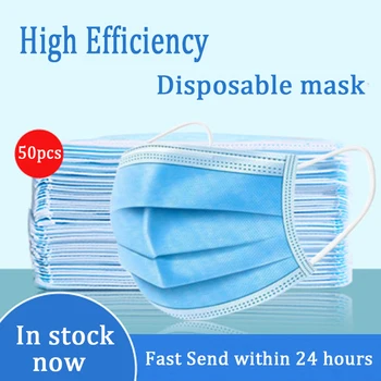 

Disposable Mask 3-layer Protection mask Anti-virus 50pcs Outdoor Mouth Mask Meltblown Non Woven Anti-Dust Masks Fast delivery