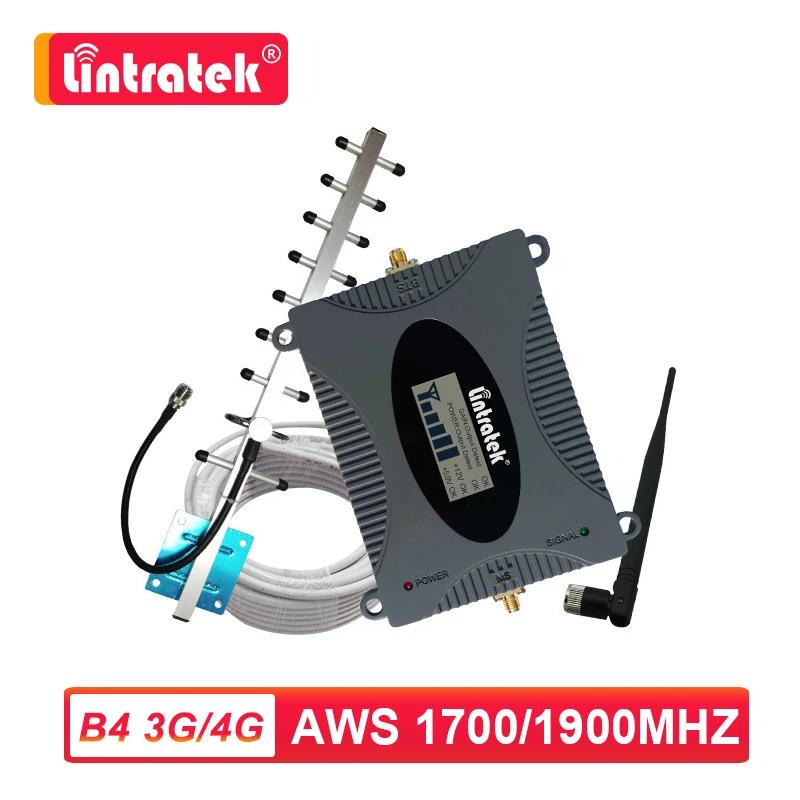 

Lintratek repeater AWS 1700mhz 1900 3g 4g amplifier umts cellular signal booster yagi antenna 10m kit for voice call & data #8