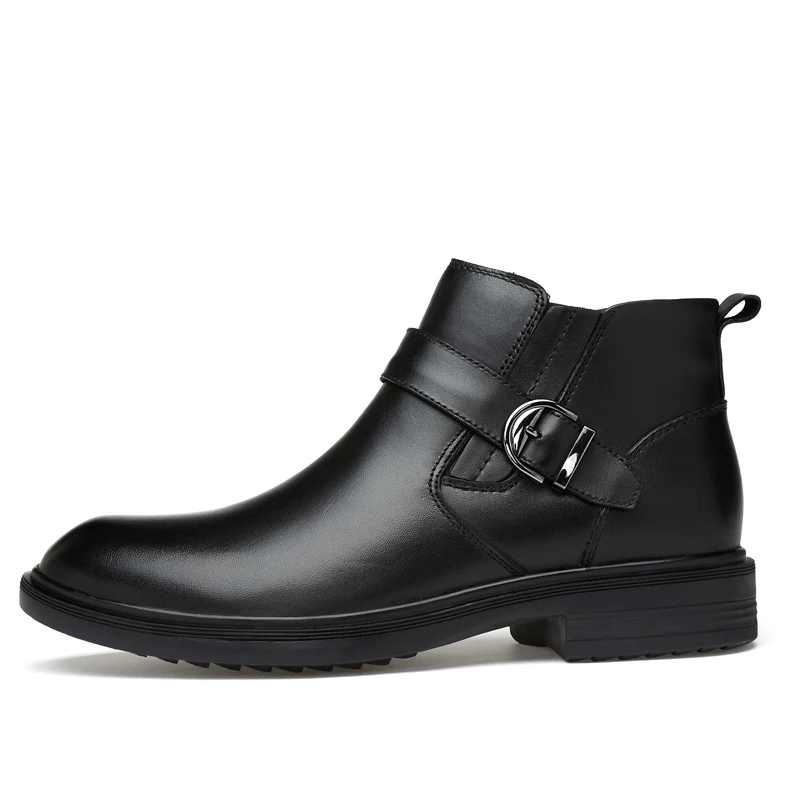 

Boots Men Winter Warm Snow Shoes Mens Leather Shoe Ankle Cowboy Waterproof shose Man Motorcycle Casual Boot 2019 Men's Footwear
