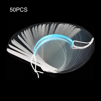 

50PCS Disposable Face Shield Transparent Shield Mask Protector Face Shield Protection against Splash Fluiad Splatter Fog