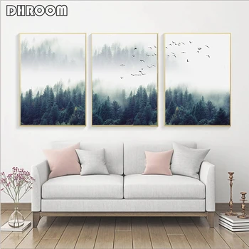 

Forest Landscape Wall Art Poster and Print Nordic Decoration Canvas Painting Decorative Picture for Living Room Home Decor