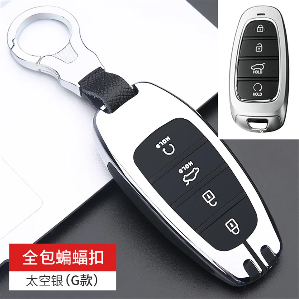 Cover portachiavi in lega per Hyundai Solaris Sonata Hybrid NEXO NX4 New Grand Santa Fe Tucson 2020 2021 accessori Car-Styling - H130baeed789840e8a0e3ca9d23a91ee9L