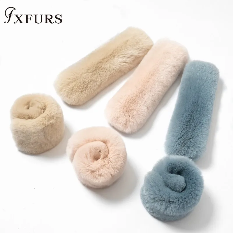 2020Fxfurs Fashion New Women Rex Rabbit Fur Cuffs Warm Hand Ring Bracelet Cuff Patting Korean Girl |