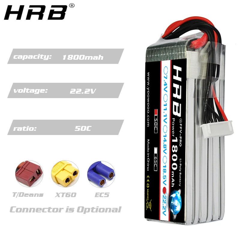 HRB 1800ма/ч 2S 3S Lipo Аккумулятор 7 4 В 11 1 XT60 T Deans 50C 14 8 в 18 5 22 2 детали для радиоуправляемых