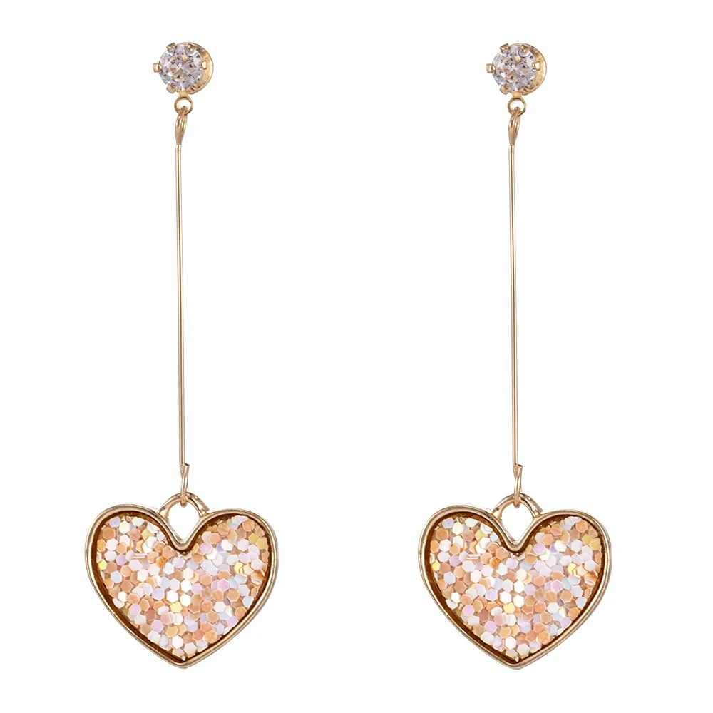 Модные простой золотистый длинные висячие серьги с кисточками для женщин, серьги в форме сердца, индивидуальный Букле д 'Орель - Окраска металла: TY364