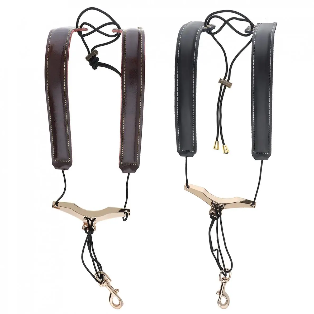

Genuine Leather Saxophone Double Shoulder Neck Strap Cowhide Material Adjustable Sax Stage Play Neck Belt Saxophone strap