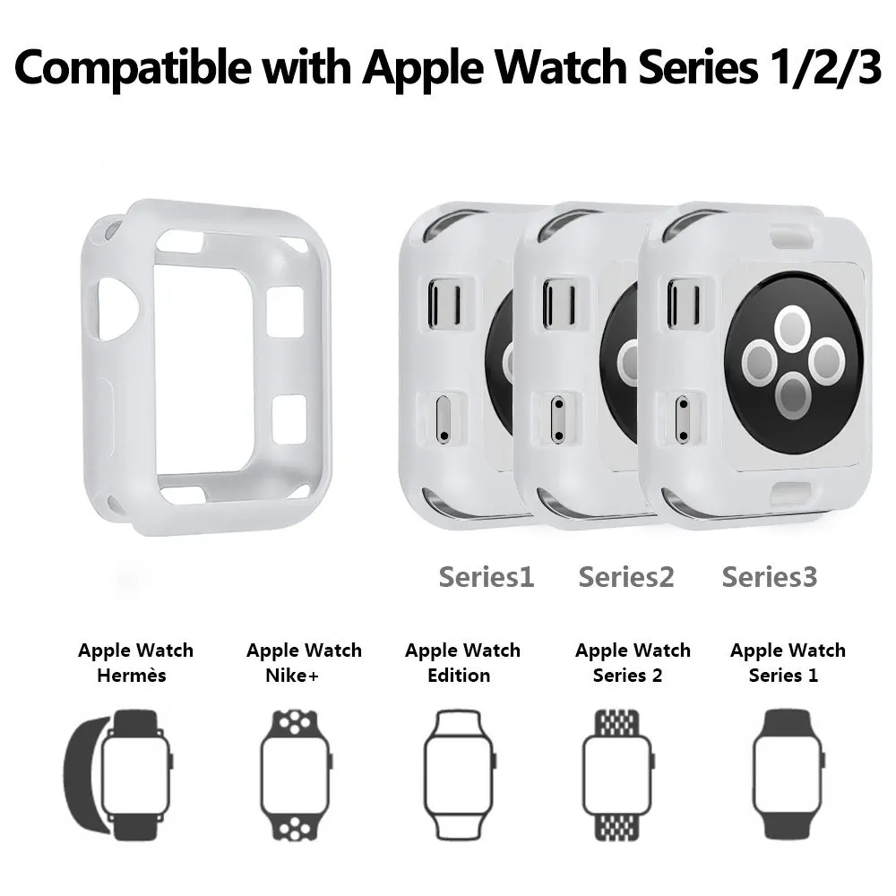 Чехол + ремешок для apple watch 42 мм/38 мм iwatch браслет чехол часов силиконовый защитный