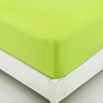 

100%Polyester Solid Fitted Sheet Mattress Cover with Elastic Band Bed Sheets Queen Russian American size Home Textile