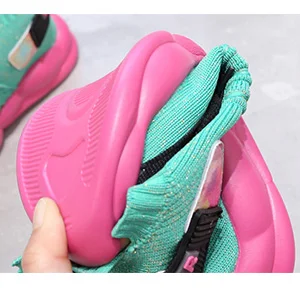 New Autumn Children Shoes Unisex Toddler Girls Sneakers Stretch Fabric Breathable Fashion Casual Kids Shoes Size 30-39
