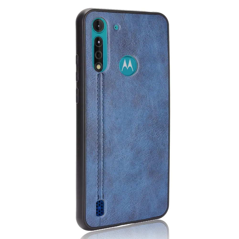 For Motorola Moto G8 Power Lite Case Suture Soft Edge PU