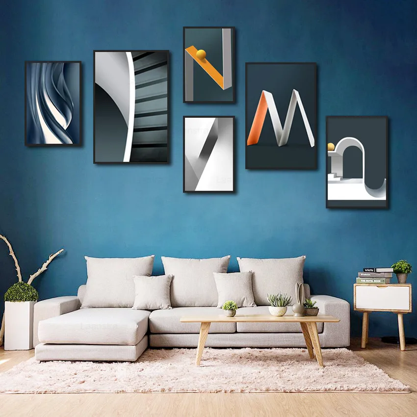 Nordic Decoration Home Canvas Painting Taste Art Abstract Letter Design Living Room Wall Geometric | Дом и сад