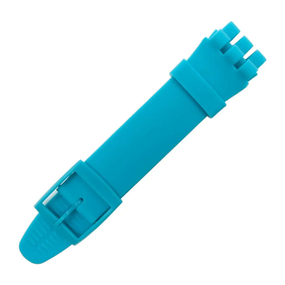 Наручные часы ремешок для Swatch 16 мм 17 мм 19 мм 20 мм резиновый силиконовый ремешок для часов аксессуары - Цвет ремешка: sky blue