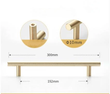 golden F "~ 20" ручка из нержавеющей стали Диаметр 10 мм Т-образная прямая ручка ручки для дверца кухонного шкафа ящика Мебельная фурнитура - Цвет: golden F