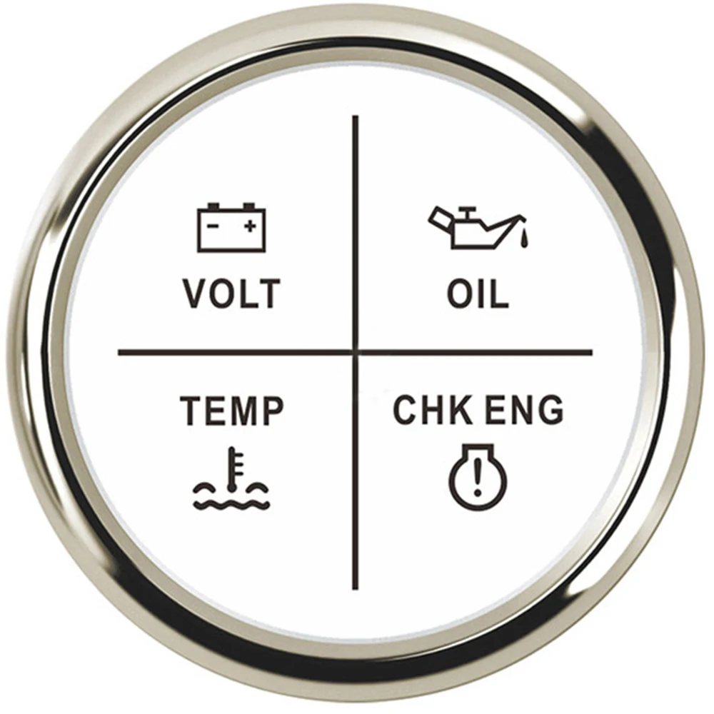 Цифровой автомобильный вольтметр, датчик давления масла, температура воды, сигнализация двигателя 9-32 В, красная подсветка, 4LED Водонепроницаемый
