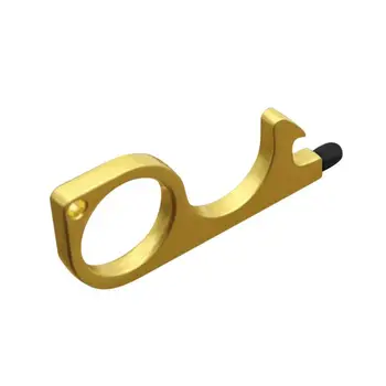 

Clean Key Door Opener Handheld Brass EDC Keychain No Touch Hand Tool Opener Beer flip touch screen copper-zinc alloy keychain