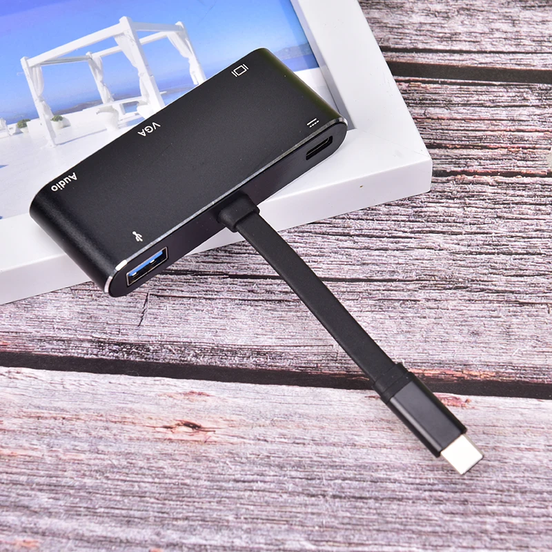 4K type-C к HDMI/VGA/аудио/USB 3,0 порт+ USB C порт(PD) конвертер 5 в 1 USB C к HDMI адаптер для Macbook ноутбука NS switch