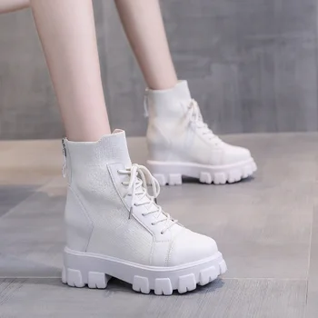 

White Shoes Mid-Calf Boots Round Toe Summer Booties Low Heels booties Luxury Designer Short Rubber Autumn Mid Calf