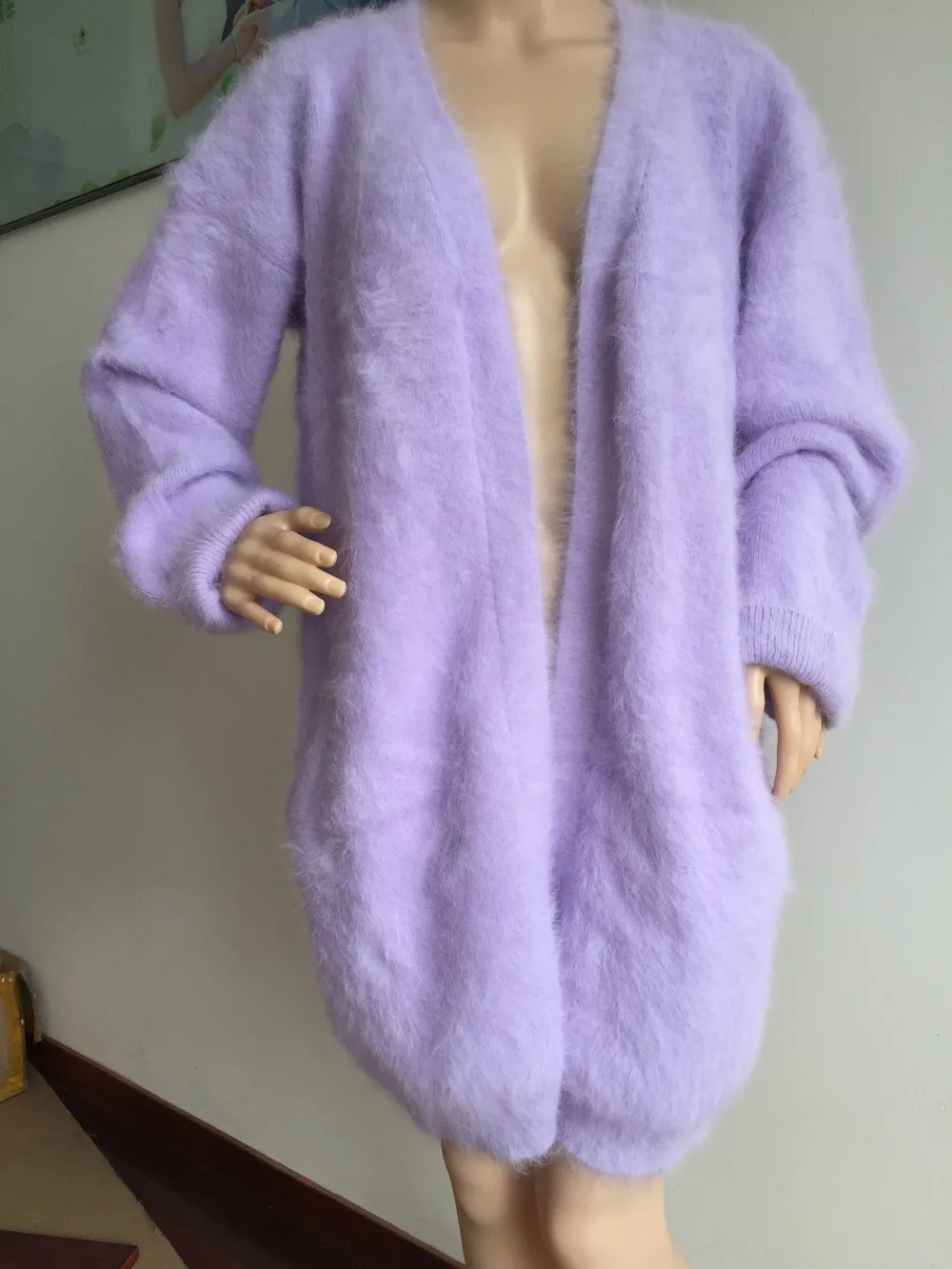 Women very thick fluffy 100% Mink Cashmere Sweater Cardigan free shipping |