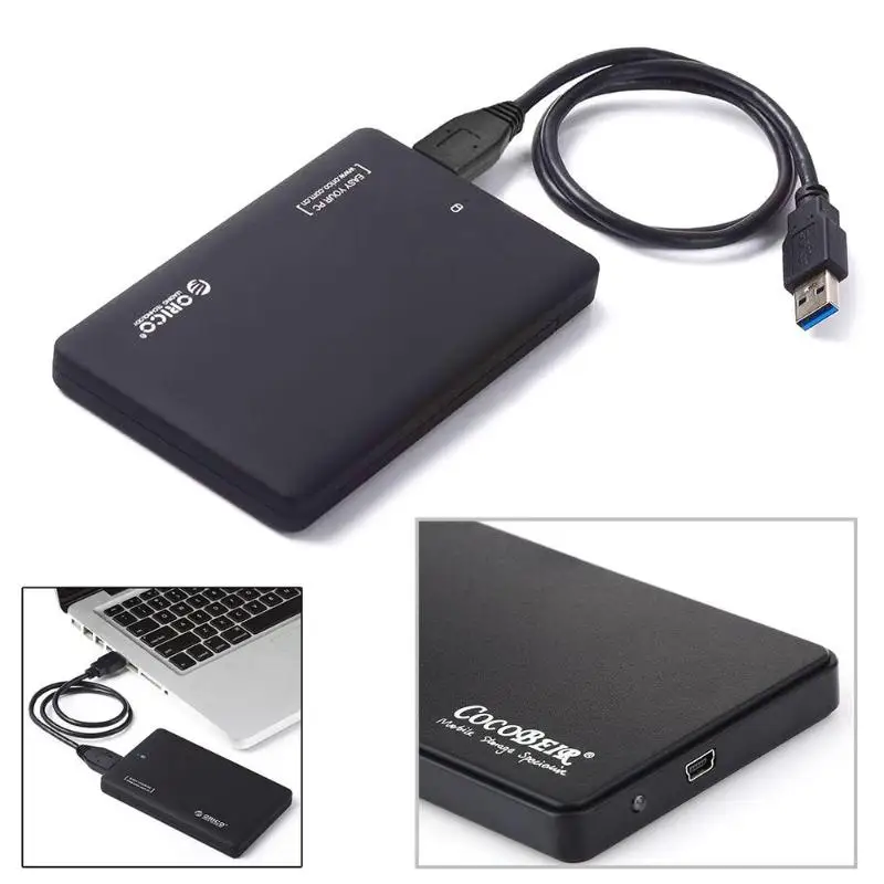 

HDD Case Slim Portable 2.5 HDD Enclosure USB 2.0 External Hard Disk Case Sata to USB Hard Disk Drives HDD Case With USB Cable