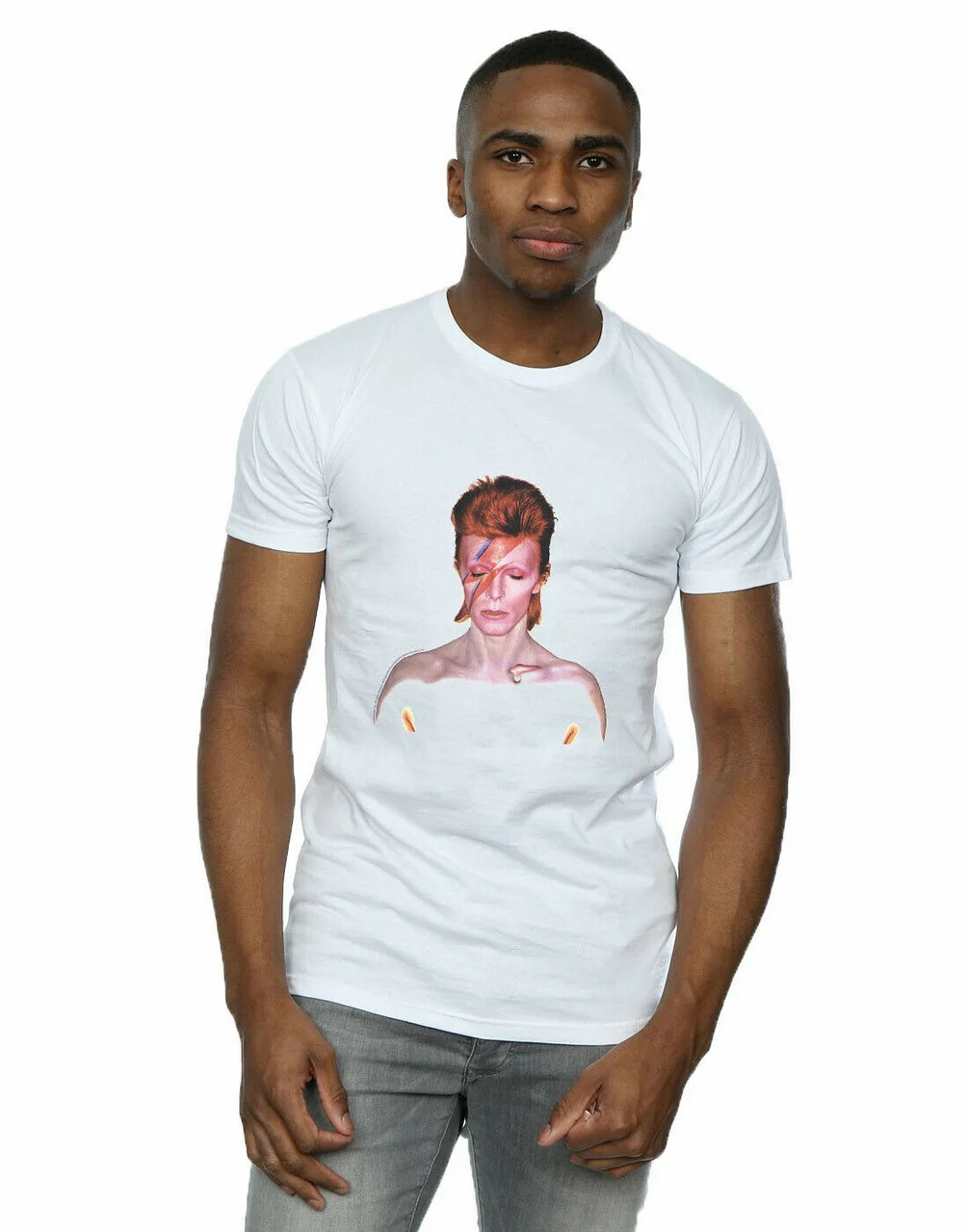 Дэвида Боуи Men'S Aladdin Sane Версия футболки футболка большого размера|Футболки| |
