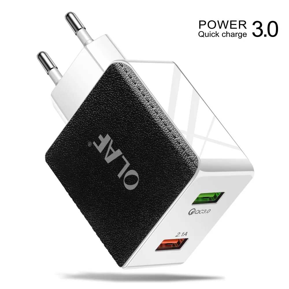 OLAF QC 3 0 USB зарядное устройство адаптер для быстрой зарядки Samsung s9 s8 iPhone быстрое Huawei