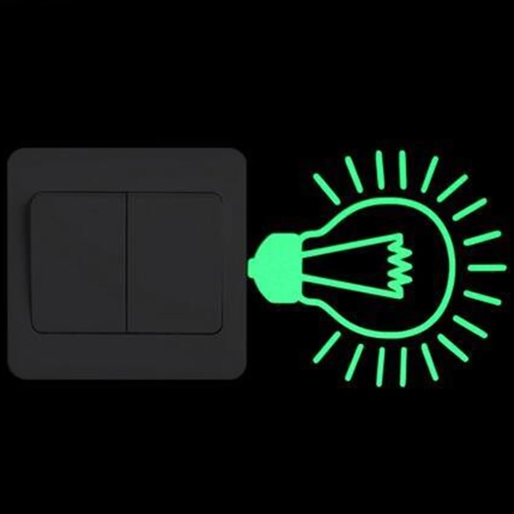 032 Bulb 1 шт. мультяшная светящаяся наклейка светится в темноте наклейка на стену s домашний декор Детская комната декоративная наклейка на стену кошка - Цвет: 032 Bulb