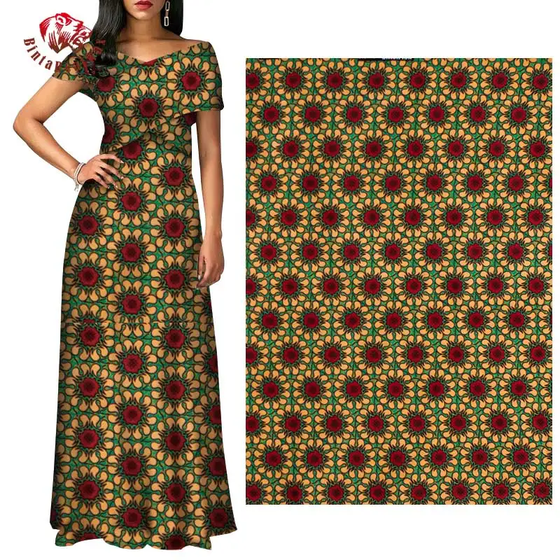 Анкара ткань Африканский полиэстер настоящий воск принт высокое качество лист узор 6 ярдов 3 ярдов африканская ткань для вечерние платья FP6249