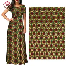 Анкара ткань Африканский полиэстер настоящий воск принт высокое качество лист узор 6 ярдов 3 ярдов африканская ткань для вечерние платья FP6249