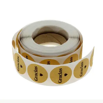

500pcs Kraft Gracias Spanish Thank You labels Stickers Envelope Package Seal K1MF