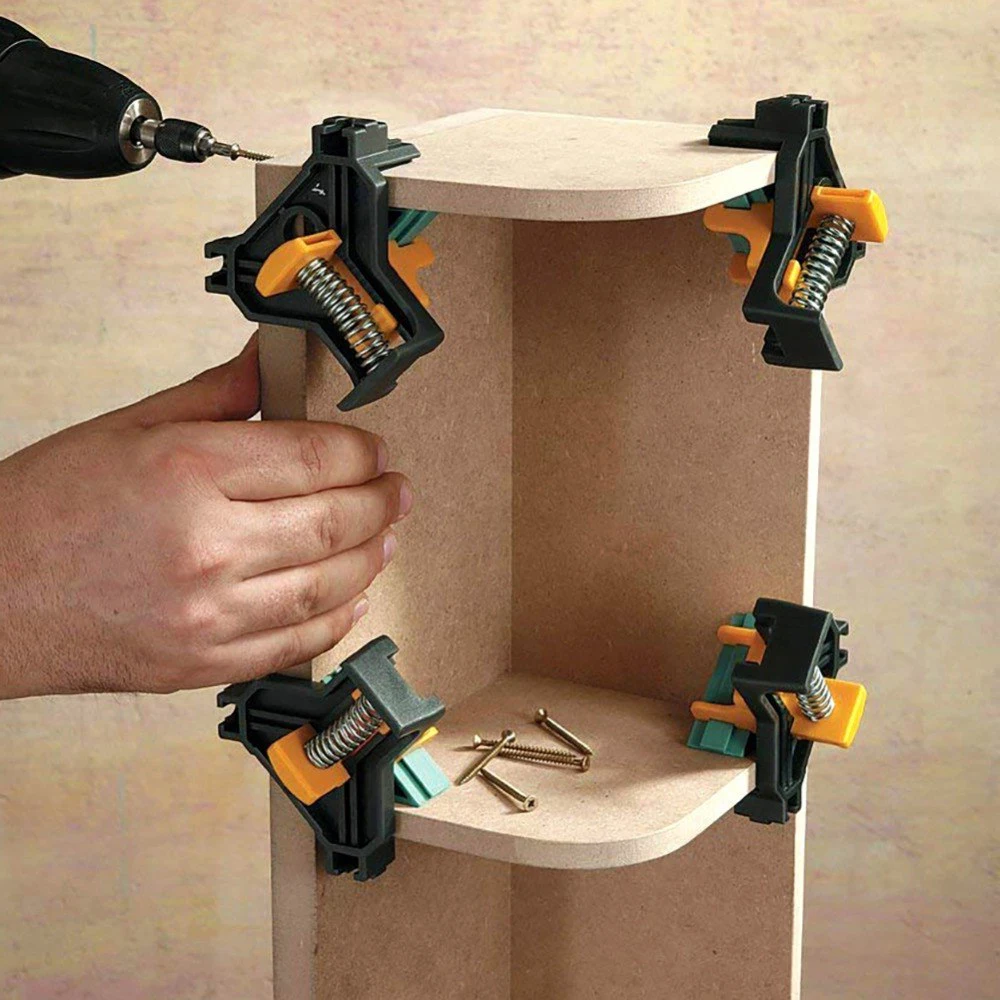 

Right Angle Clip 4 PS 90 Degree Right Angle Clamp Fixing Clips Picture Frame Angle Clip Woodworking Manual Tool Angle Clip Tube6