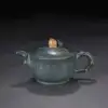 Unique Old Chinese YiXing Handcraft puyple Clay Teapot,Peach & Bamboo, with mark, Free shipping 1