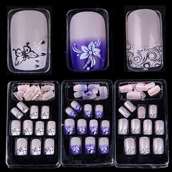 

New 3 Boxes Lady French Artificial Style Acrylic False Nails Detachable Nails Tips Manicure Art Tips For False Nails Extension