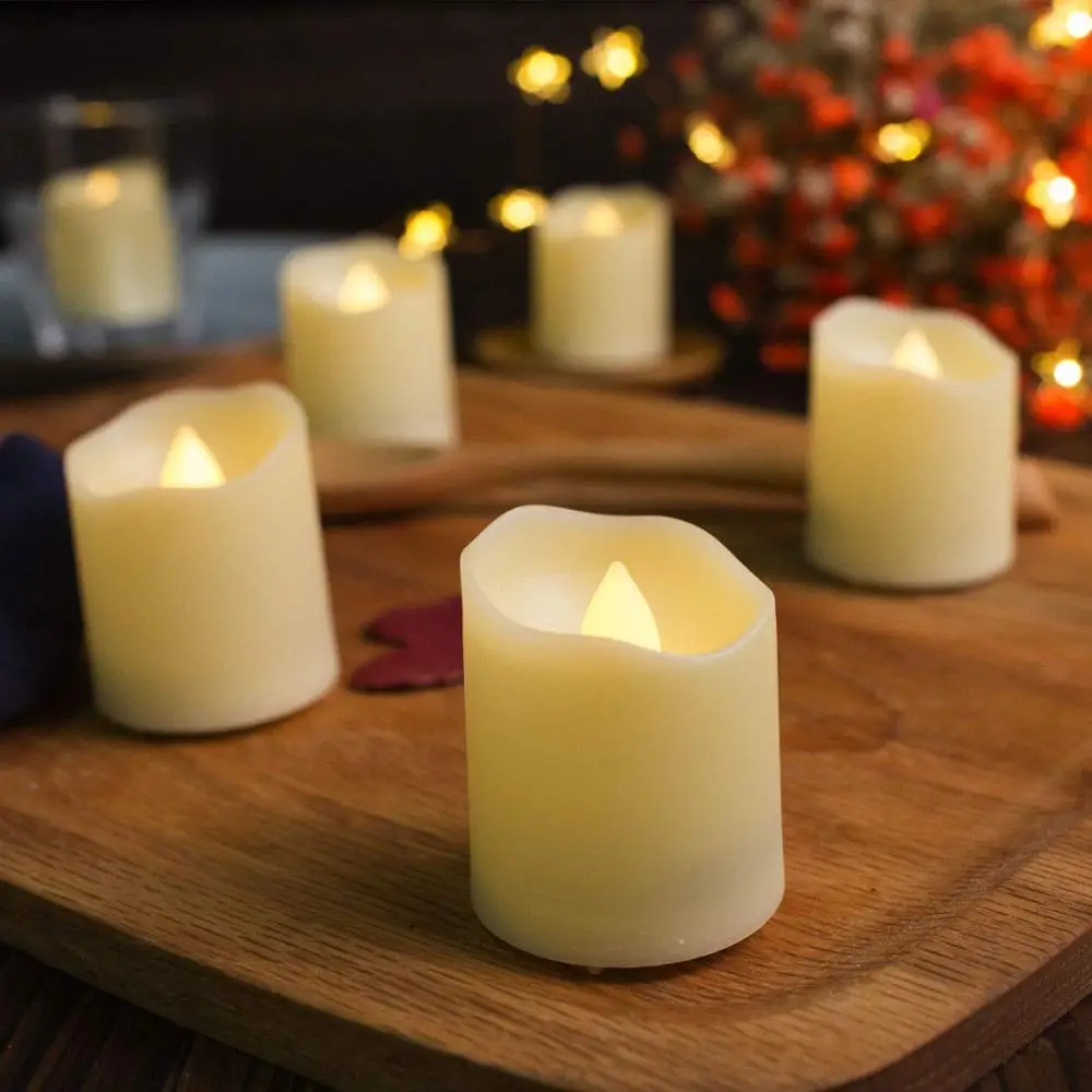 

6/9/12PCS Electronic tea Candles Light Flame CR2450 Battery-Powered Flameless Candles Home Bedroom Party Wedding festival decor