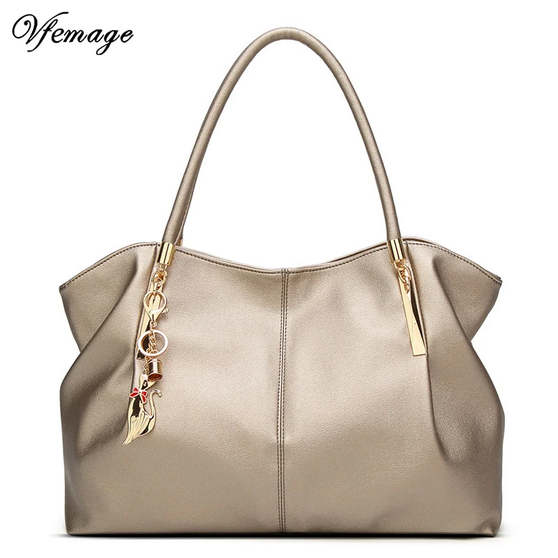 

Vfemage Luxury Women Handbags PU Leather Female Casual Totes Brand Designer Top-handle Bag Ladies Shoulder Bag Sac A Main Kabelk